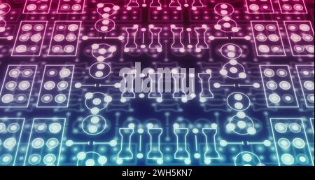 Image of dna strand over spots Stock Photo