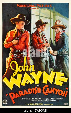 John Wayne in Paradise Canyon (Monogram, 1935) Western movie, vintage film poster Stock Photo