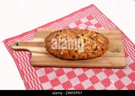 Christmas stollen served on a wooden board Stock Photo