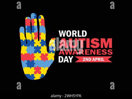 World Autism Awareness Day Vector illustration. 2nd April. Holiday concept. Template for background, banner, card, poster with text inscription. Stock Vector