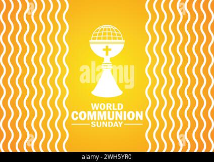 World Communion Sunday. Holiday concept. Template for background, banner, card, poster with text inscription. Vector illustration Stock Vector