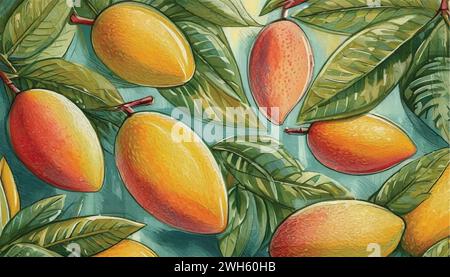 mango painting pattern mango trees mango drawing mango fruit 2wh60hb