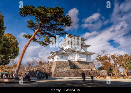ODAWARA, JAPAN - January 20, 2018: The Odawara Castle. Unidentified people touring around the Japanese castle in Odawara, Kanagawa, Japan. Stock Photo