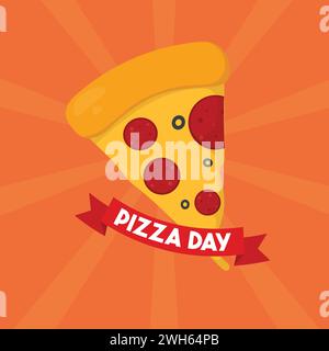 Pizza Day Vector Illustration Icon Pizza Day Icon Stock Vector