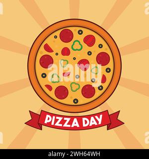 Pizza Day Vector Illustration Icon Pizza Day Icon Stock Vector