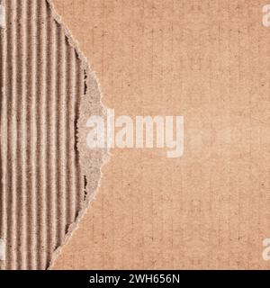 Ripped cardboard box background with torn edges Stock Photo