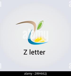 Z Letter Icon Design Single Isolated Logo Design Brand Corporate Identity Various Colors Editable Template Vector Monogram Emblem Illustration Brand Stock Vector