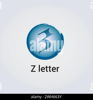 Z Letter Icon Design Single Isolated Logo Design Brand Corporate Identity Various Colors Editable Template Vector Monogram Emblem Illustration Brand Stock Vector