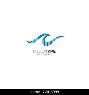 N Wave logo. Wave Abstract Logo Vector Stock Vector