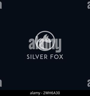 Silver Fox Logo. fox vector illustration Stock Vector