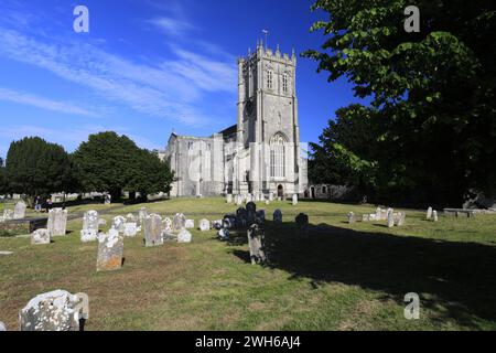 Summer view over Christchurch Priory, Christchurch town, Dorset; England, UK Stock Photo