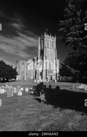 Summer view over Christchurch Priory, Christchurch town, Dorset; England, UK Stock Photo