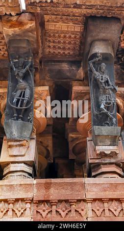 Carvings of Madanika on the Kakatiya Rudreshwara Temple, Palampet, Warangal, Telangana, India. Stock Photo