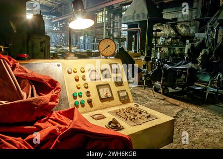 Image of a visit to a factory workshop with a control panel Stock Photo