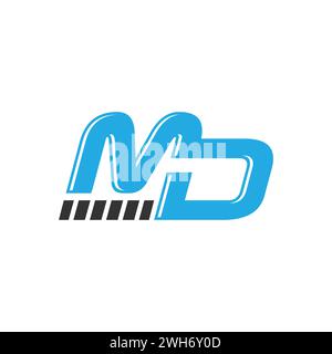Initial letter md logo - minimal vector image. MD or DM letter logo. Unique attractive creative modern initial MD DM M D initial based letter icon log Stock Vector