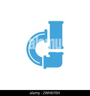 Letter d plumbing logo template vector image. letter d plumbing logo vector design. Suitable for pipe service, drainage, sanitation home, and service Stock Vector
