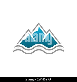 mountain and river logo Stock Vector