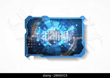 Technological abstract picture on a white background. Hand drawn vector. Stock Vector