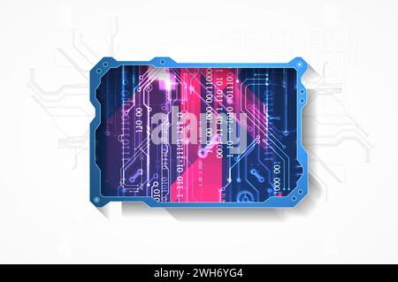 Technological abstract picture on a white background. Hand drawn vector. Stock Vector