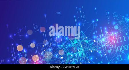 Big Data. Abstract digital futuristic vector illustration on technology background. Data mining and management concept. Hand drawn art. Stock Vector