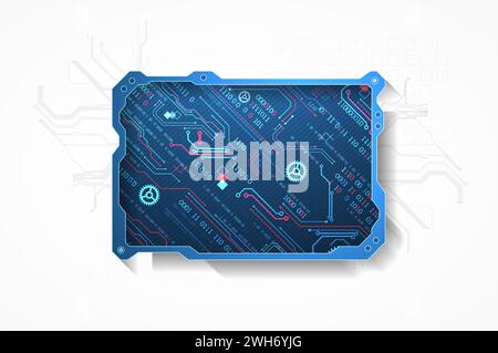 Technological abstract picture on a white background. Hand drawn vector. Stock Vector