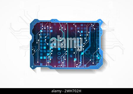 Technological abstract picture on a white background. Hand drawn vector. Stock Vector