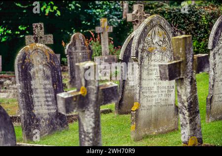 Old graveyard, Selworthy, Exmoor, Somerset, England, United Kingdom, Europe, 2001 Stock Photo