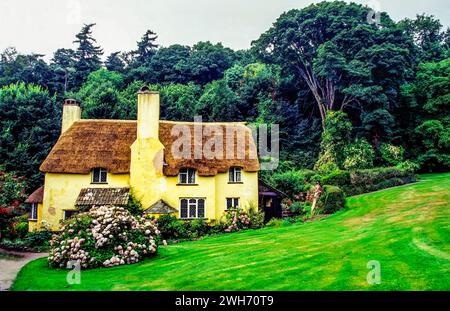 Old cottage in Selworthy, Exmoor, Somerset, England, United Kingdom, Europe, 2001 Stock Photo