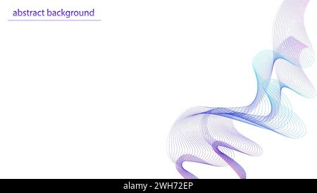 Abstract wave element for design. Digital frequency track equalizer. Stylized line art background. Colorful shiny wave with lines created using blend Stock Vector