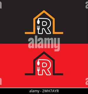 R Food Logo. R Rastaurent Vector Logo Stock Vector