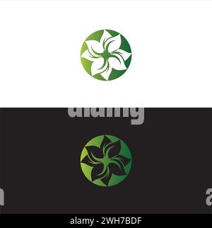 Green Leaf Vector Logo Design.Abstract green leaf company logo Stock Vector