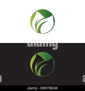 Green Leaf Vector Logo Design.Abstract green leaf company logo Stock Vector
