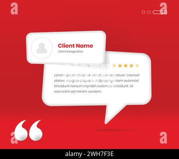 Minimalistic client review and feedback template with abstract bubble shape Stock Vector