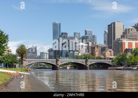 Melbourne Australia   Oct. 16, 2023: A busy Princes Bridge, which crosses the Yarra River, is seen in central Melbourne. The bridge is built on one of Stock Photo