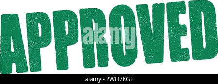 Vector illustration of the word Approved in green ink stamp Stock Vector