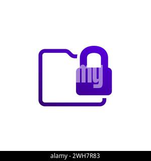 locked folder icon, vector pictogram Stock Vector