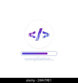 code compilation vector icon for web and apps Stock Vector