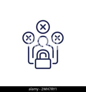 Fixed mindset line icon on white Stock Vector