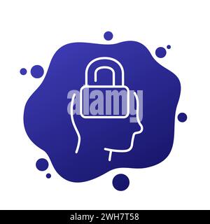 Fixed mindset icon, line vector Stock Vector