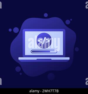 code compilation icon, vector design Stock Vector
