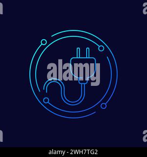 plug for a chinese socket icon, linear design Stock Vector