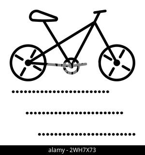 Single bicycle black line vector icon, bike sign, road and two-wheeled transport pictogram Stock Vector