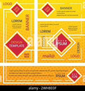 Set of web banners . Bright business advertising .Paper Sticker ,vector. Stock Vector