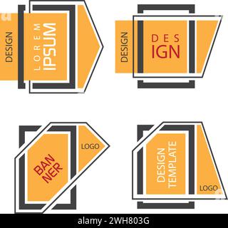 Set of stylish frames . Bright banners, logos .Modern stickers, labels. Stock Vector