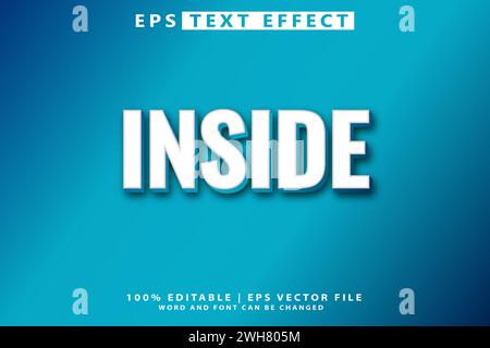 Editable text effect template in blue 3D style. Stock Vector