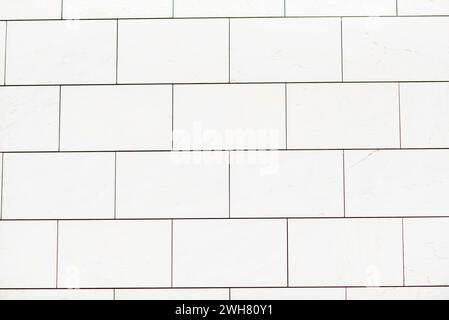 Texture of rectangular white tiles. Stock Photo