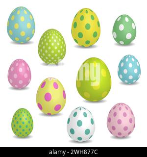 Set of colorful Easter eggs Stock Vector