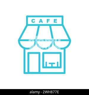 Cafe shop, coffee bar, restaurant icon. From blue icon set. Stock Vector