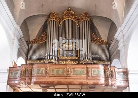 Organ Of The City Parish Church In Linz, Upper Austria, Austria Stock Photo