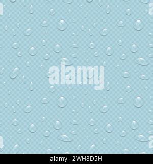 Seamless pattern of Water drops, condensation on the window, on the surface. Realistic Vector illustration Stock Vector